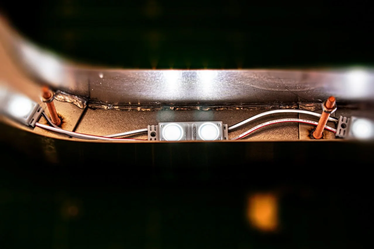 Farnborough College Lettering illuminated