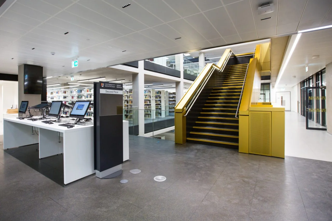University of Birmingham Library Interior Wayfinding Freestanding Totem