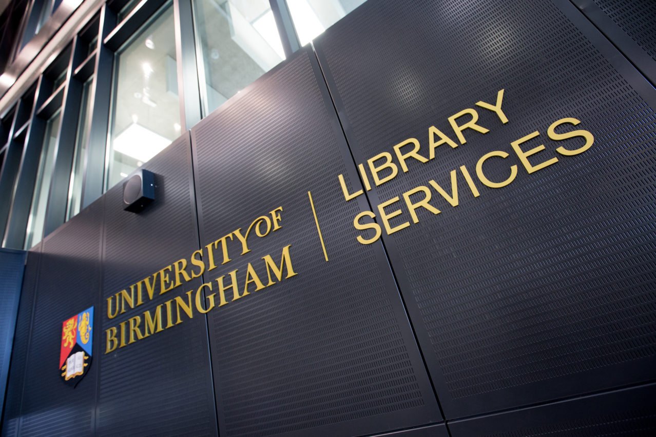 University of Birmingham Library Wall Mounted Lettering