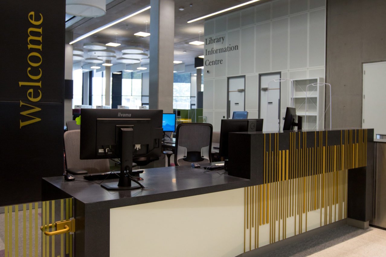 University of Birmingham Library Interior Reception Wall Mounted Lettering