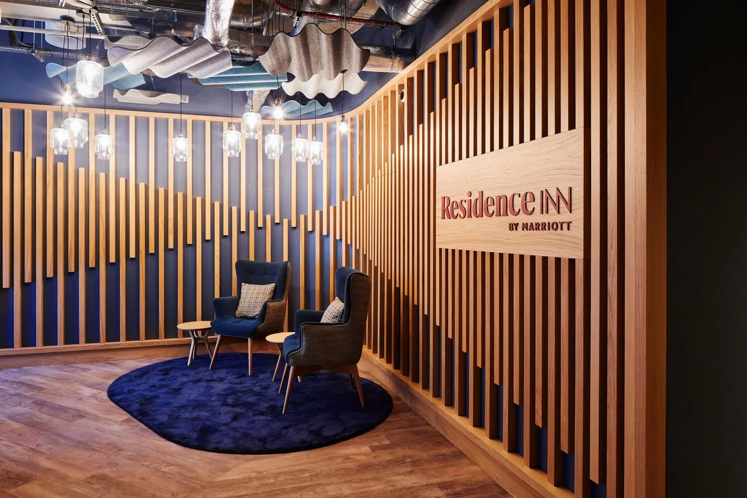 Moxy hotel interior reception area