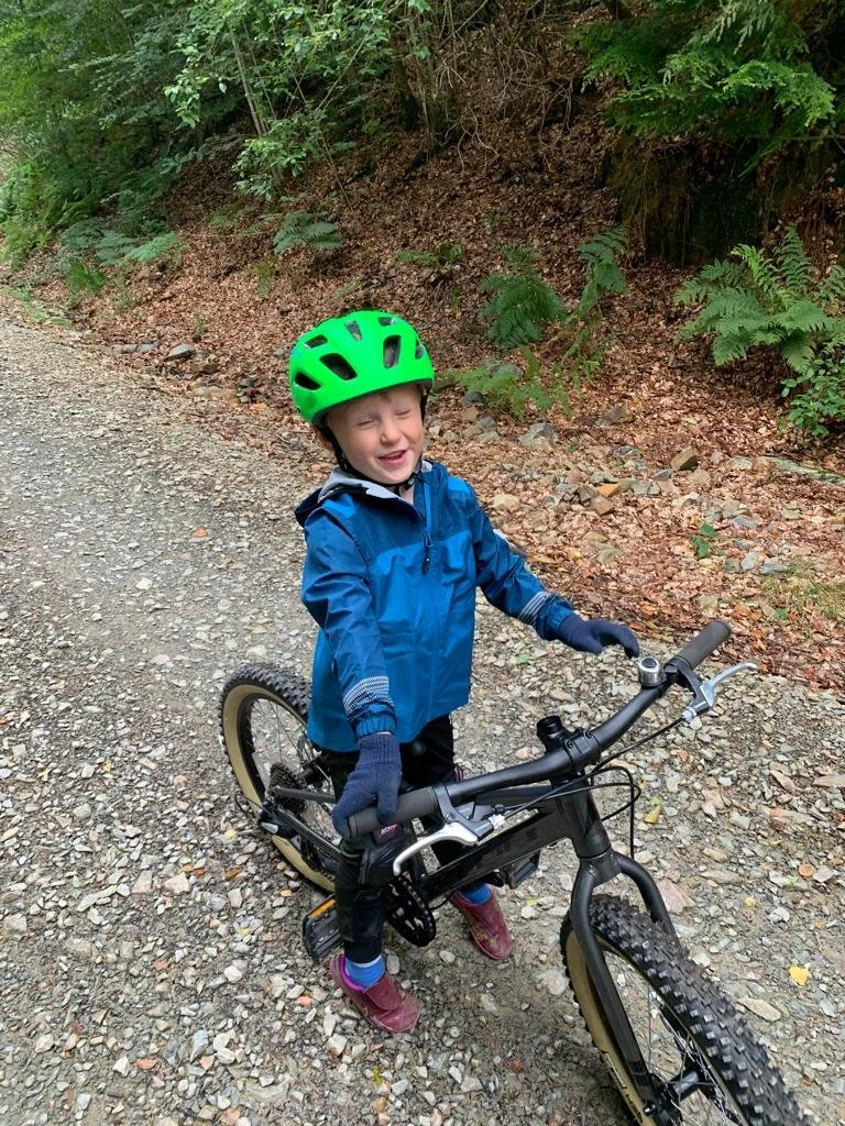 Young boy with his mountain bike
