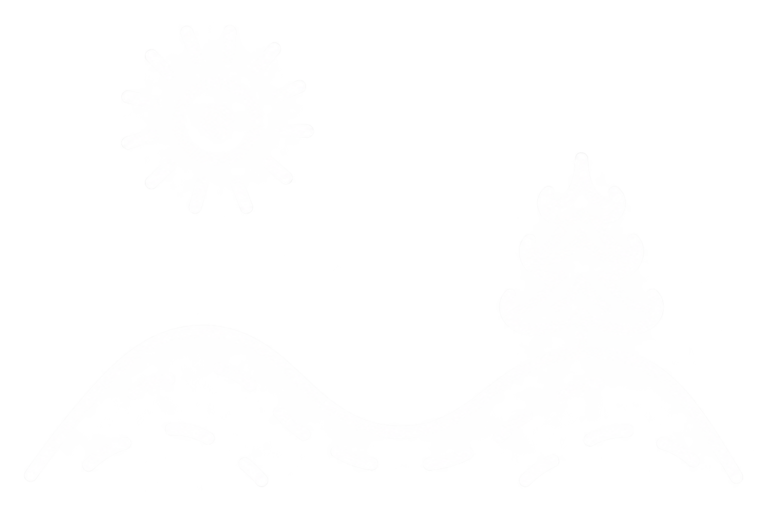 Image of a hill, sun and tree representing flow trail and berm sessions