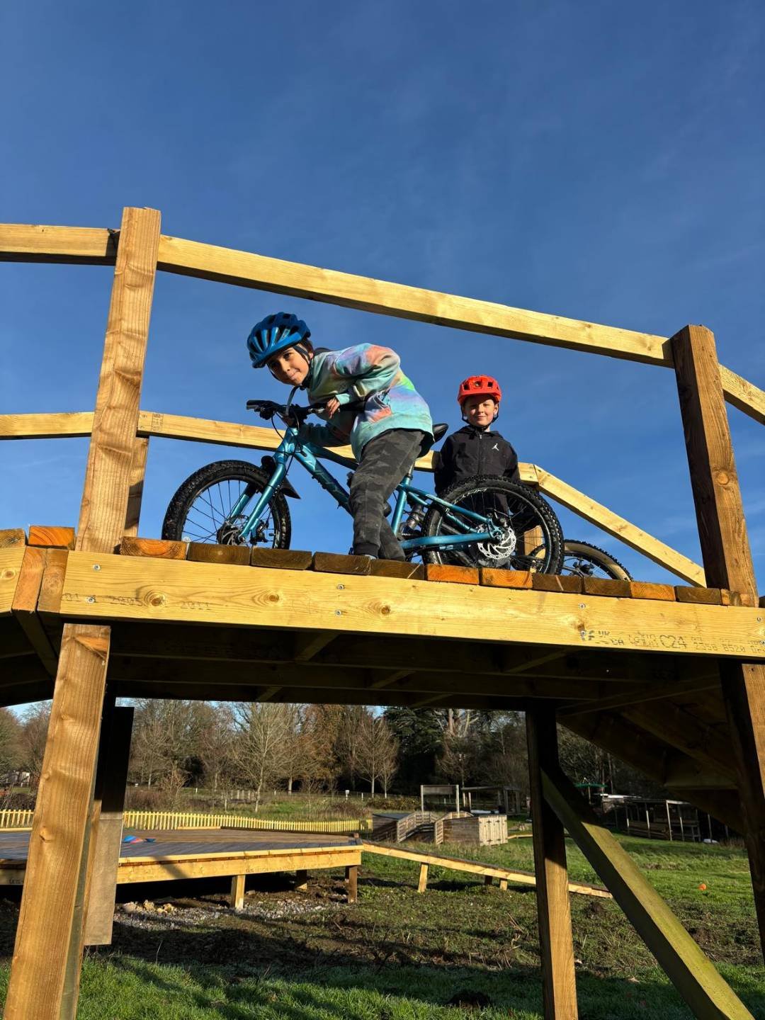 children having fun at a mountain bike session at Muddy MTB in Amersham, Bucks
