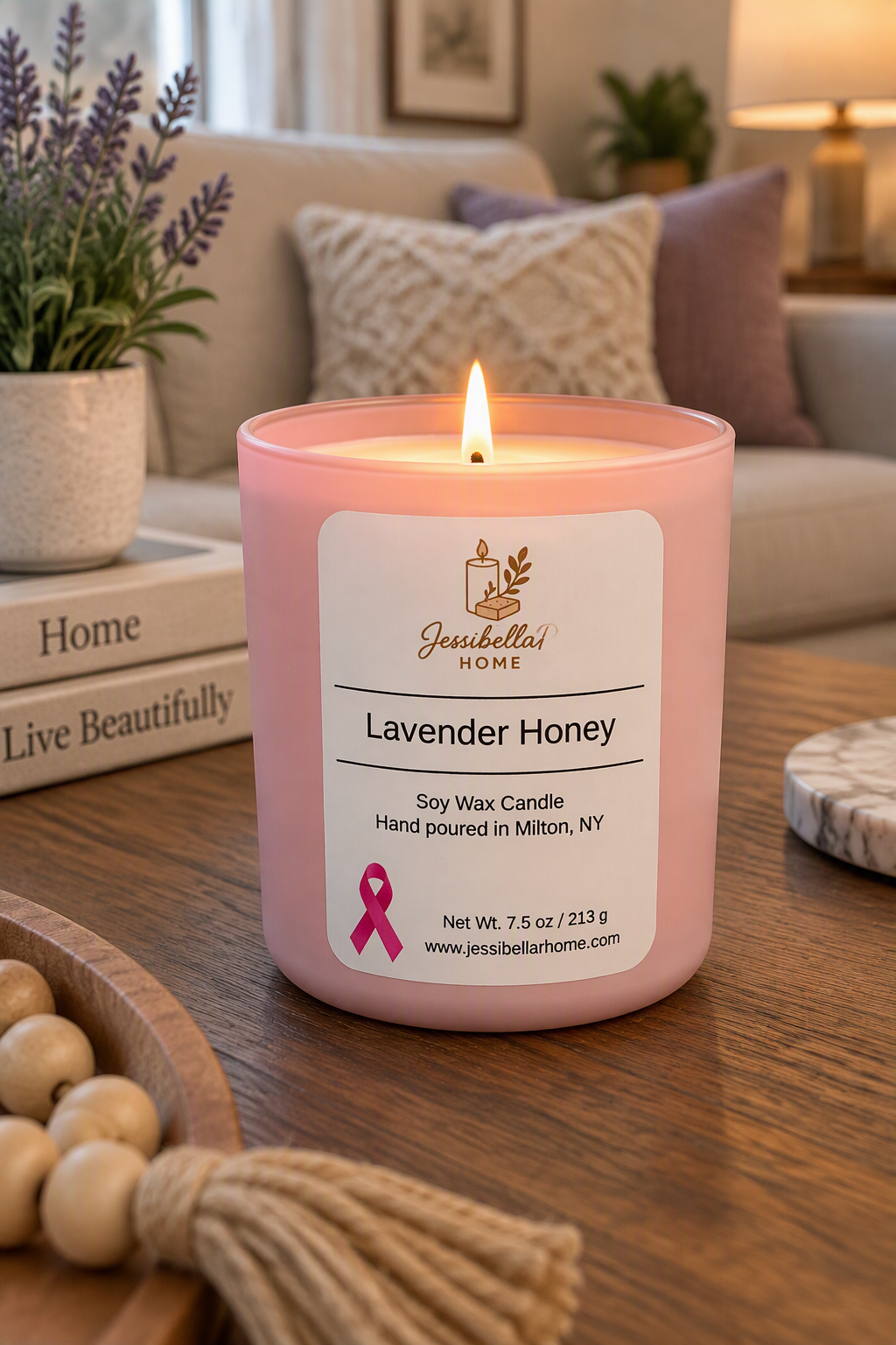 Lavender Honey - Breast Cancer Awareness Month Candle