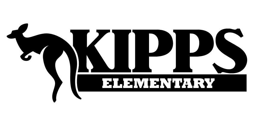 Kipps Elementary School logo featuring a stylized kangaroo and the school name.