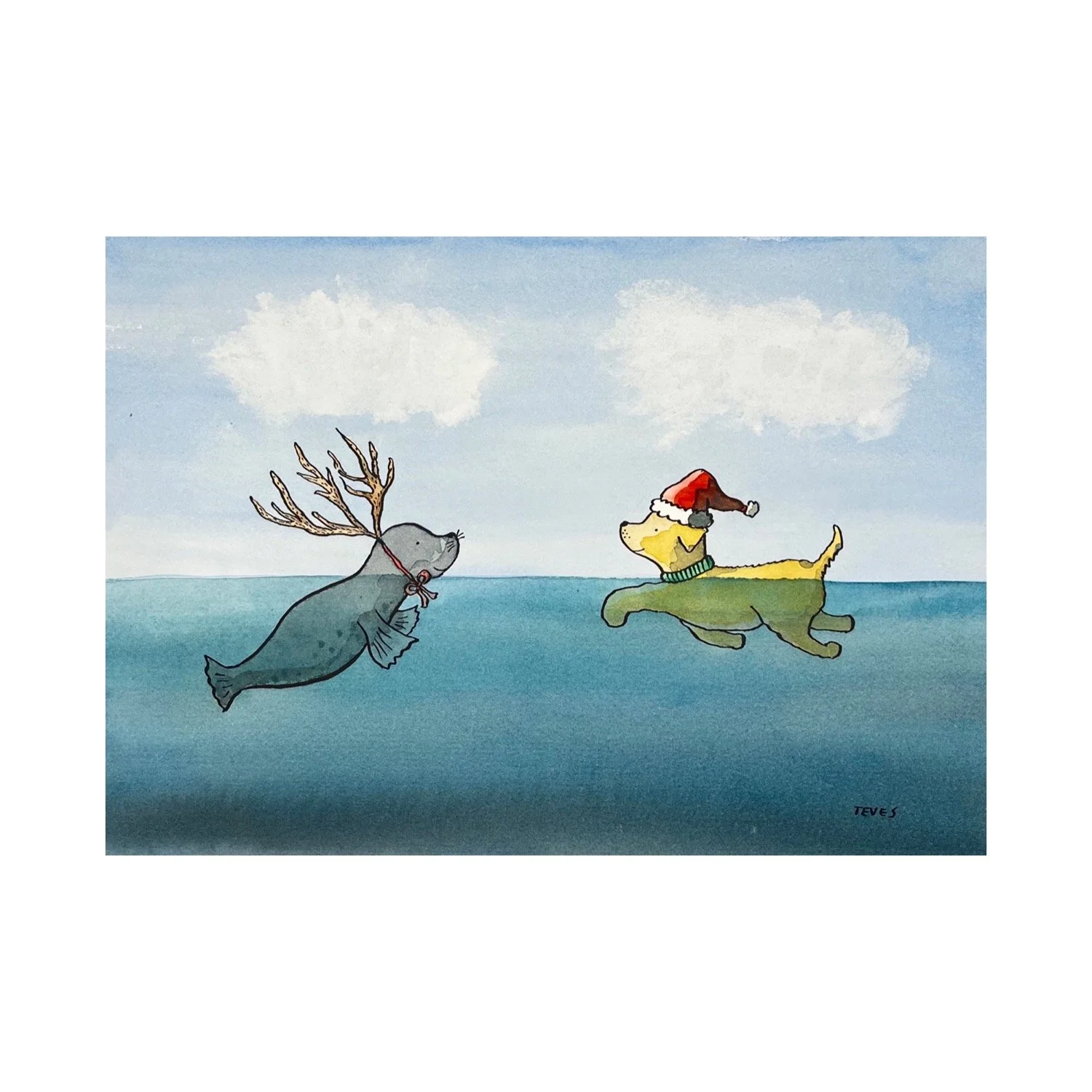 “Merry Christmas, Friend” - Cape Cod Original Painting - Unframed