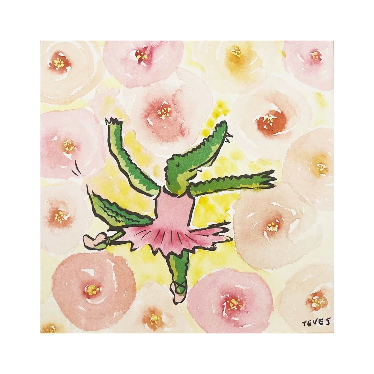 Prima Gatorina - Alligator Ballerina Original Painting