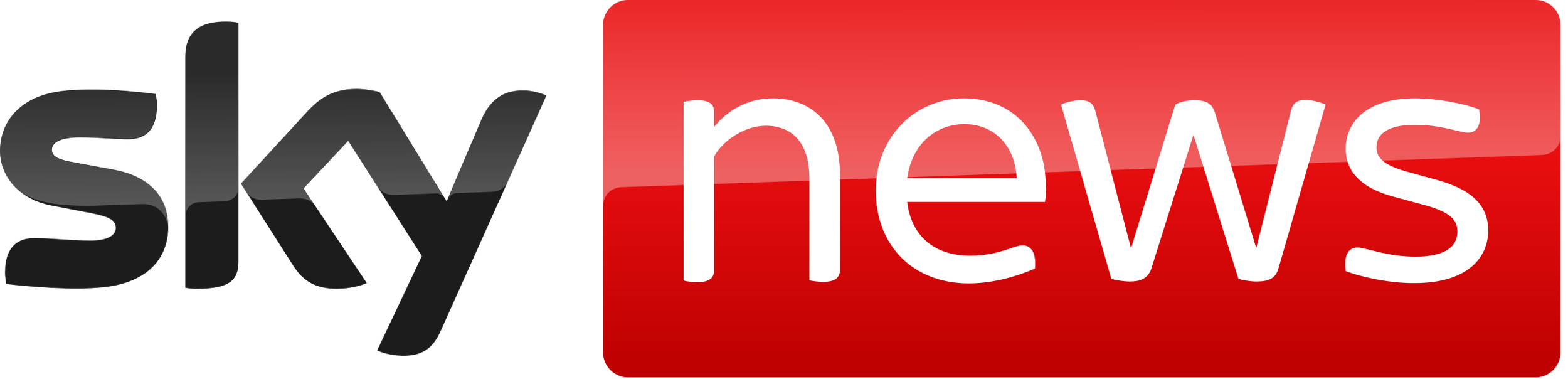 Sky News logo with black and red design and white text