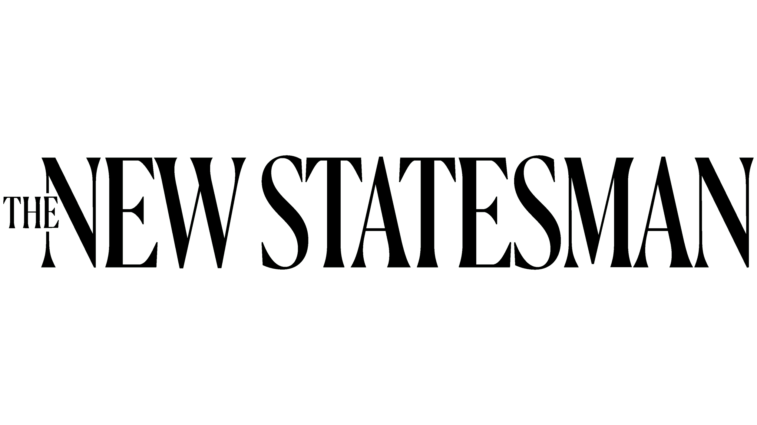 The logo of The New Statesman, featuring the magazine's name in large, stylized text with a black background.
