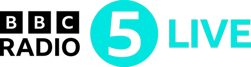 Number 5 inside a blue circle with the word 'LIVE' next to it.