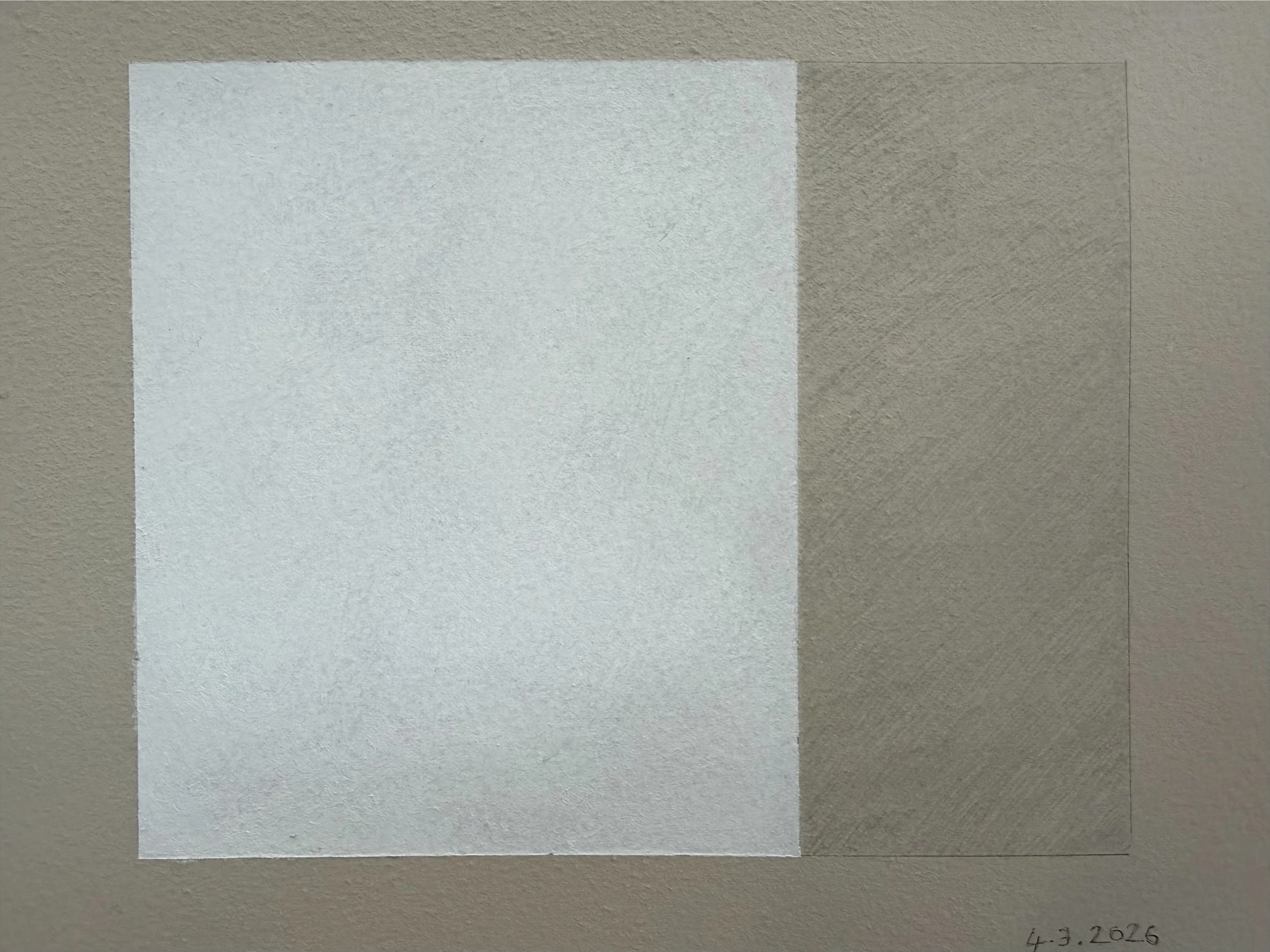Drawing # 38, 2026. Tempera and Graphite on paper 12 x16cm