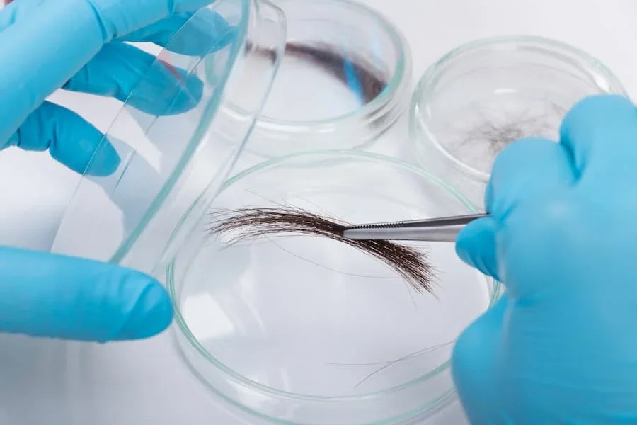 Laboratory analysis of hair samples for legal drug testing in the UK.