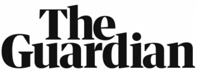 The Guardian logo in black text on a dark background.