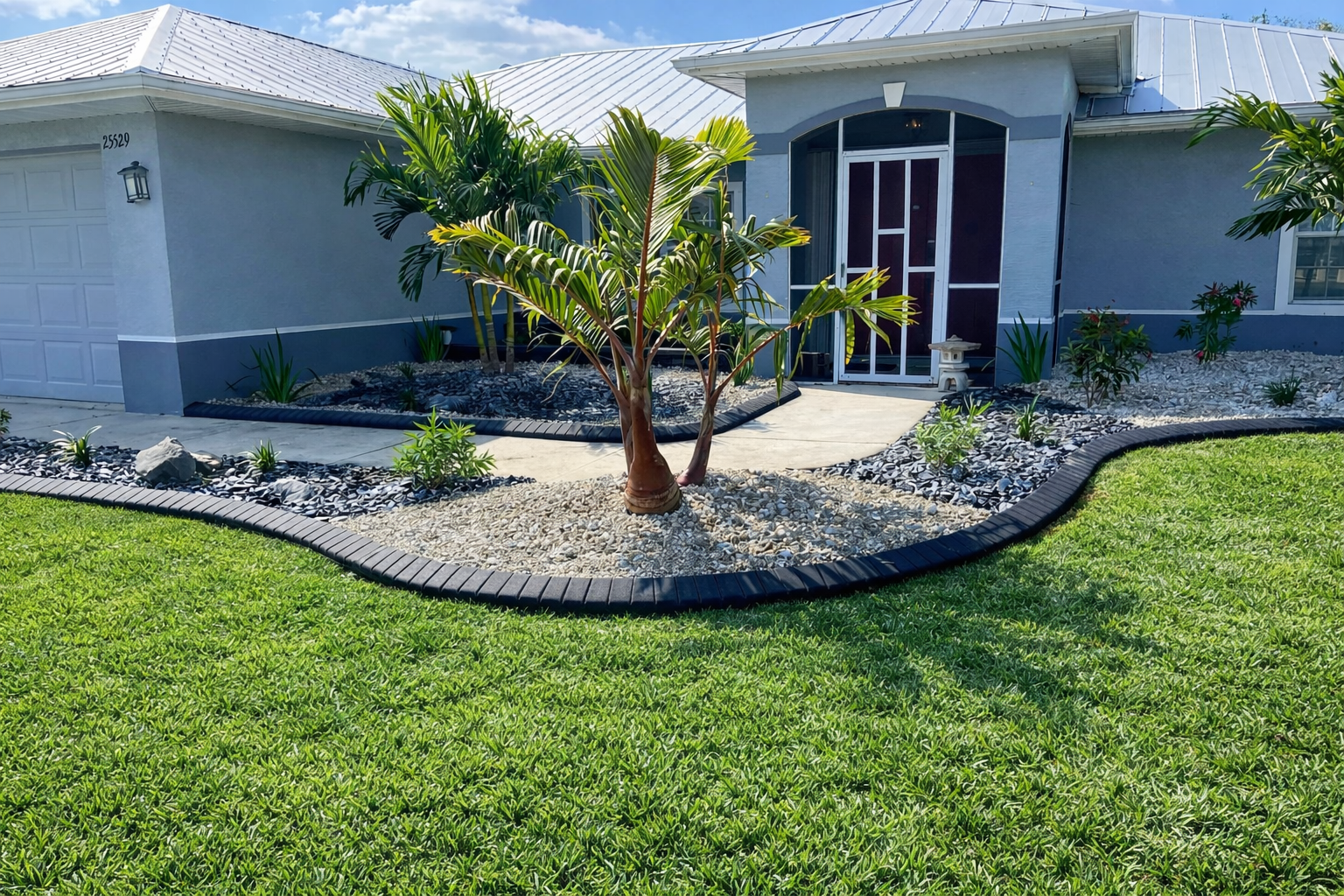 Palm tree installation in Port Charlotte Florida by LD Lifestyles.