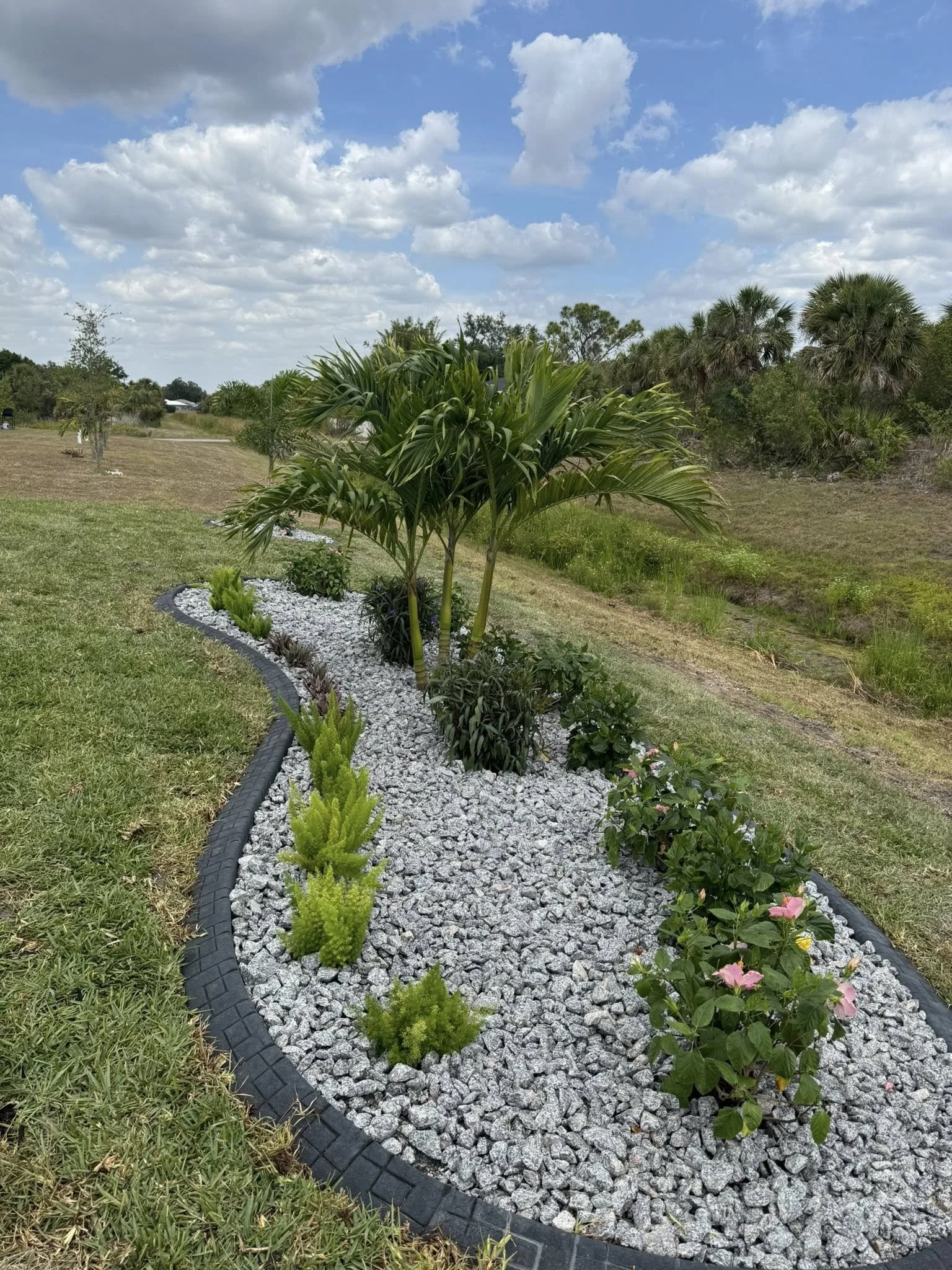 North Port landscape design in backyard.