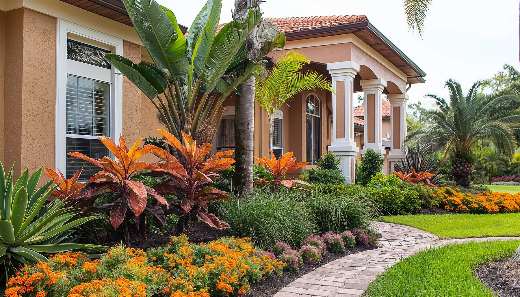 Tropical plant designed and landscaped at Punta Gorda home by LD Lifestyles.