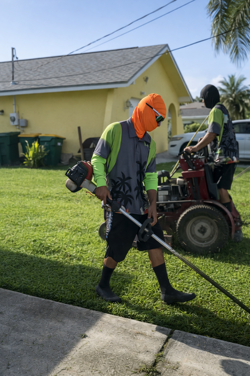 LD Lifestyles team servicing a lawn in Port Charlotte, FL.