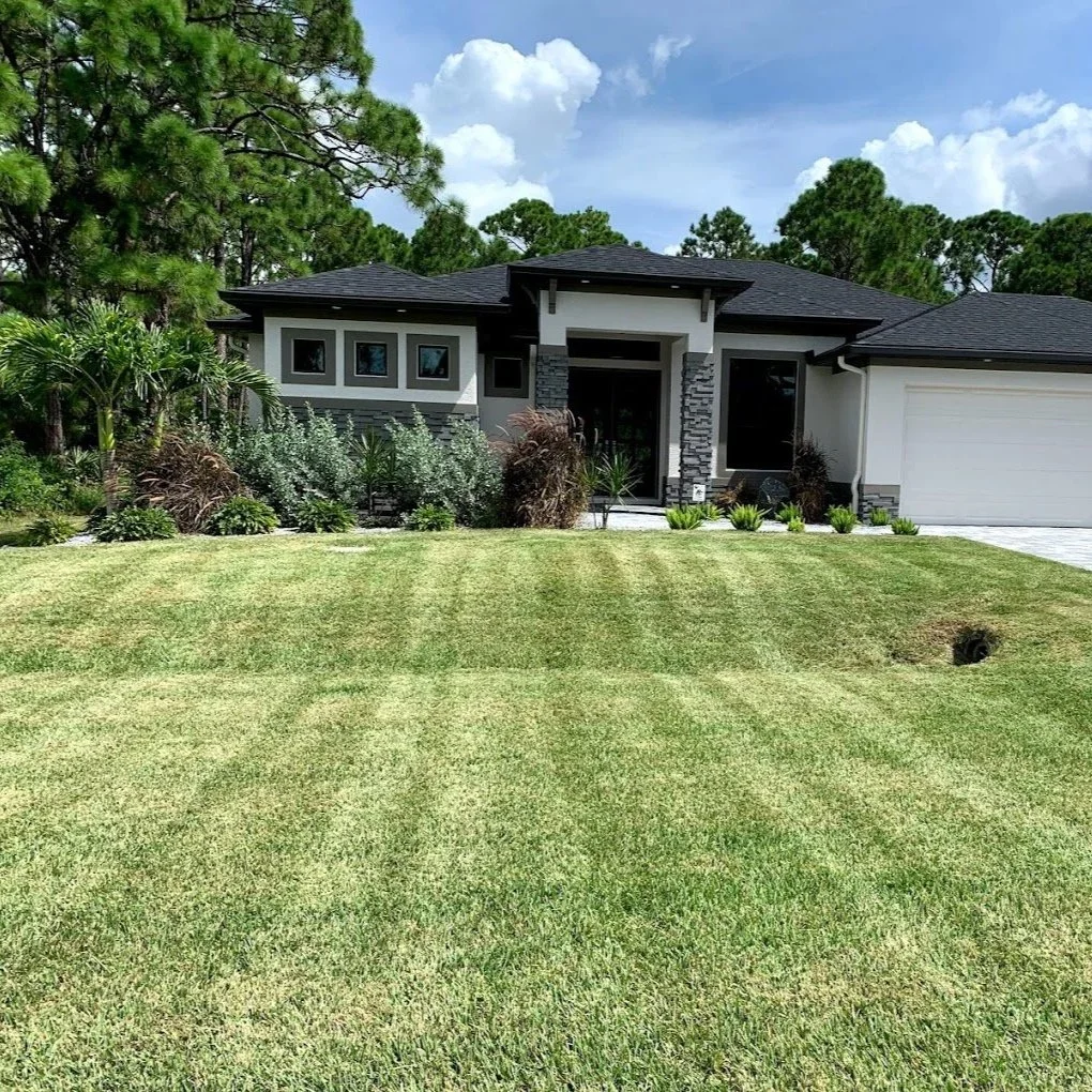 Freshly cut lawn maintained by LD Lifestyles in Port Charlotte.