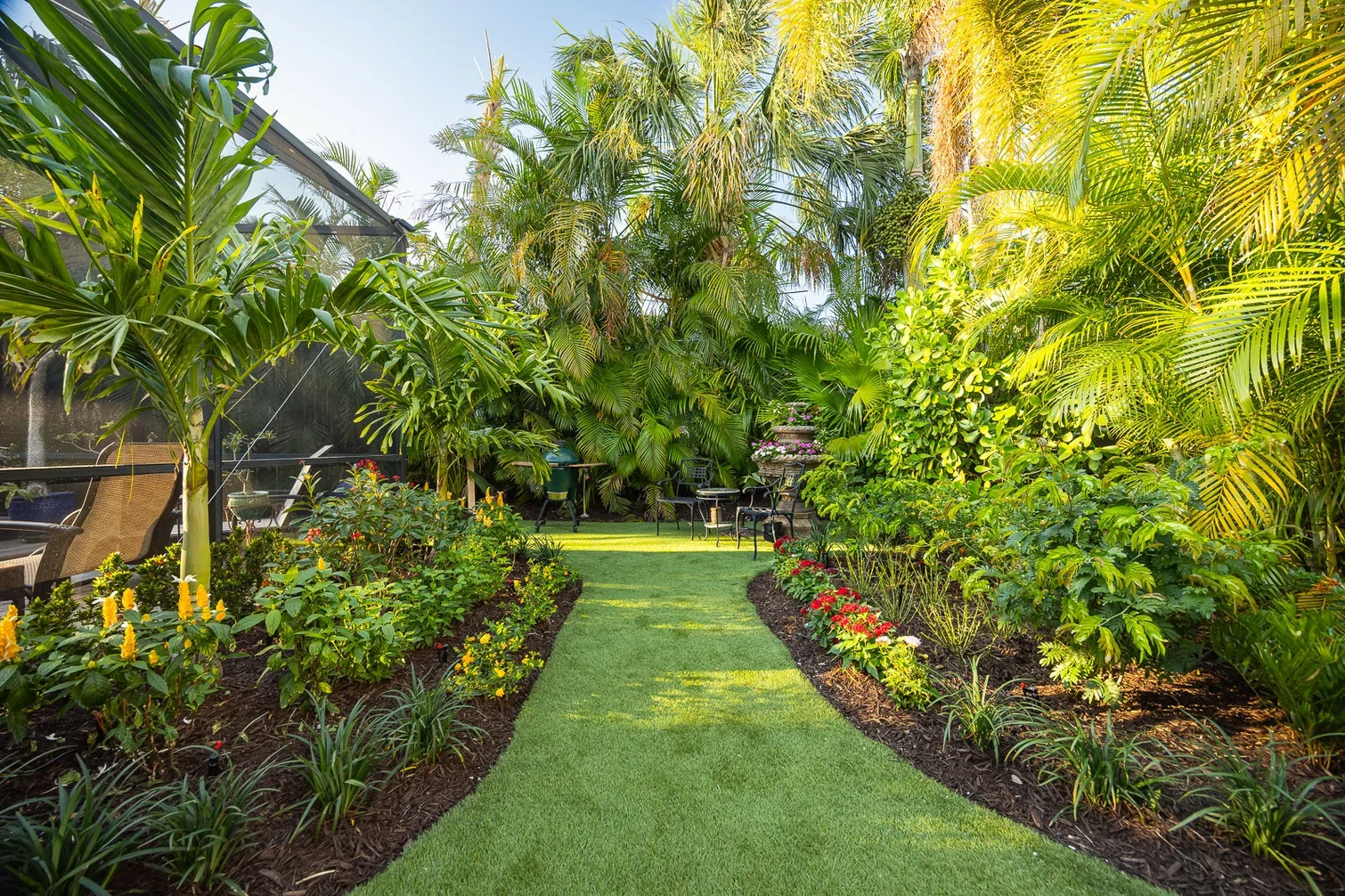 Backyard landscape design for Boca Grande home.