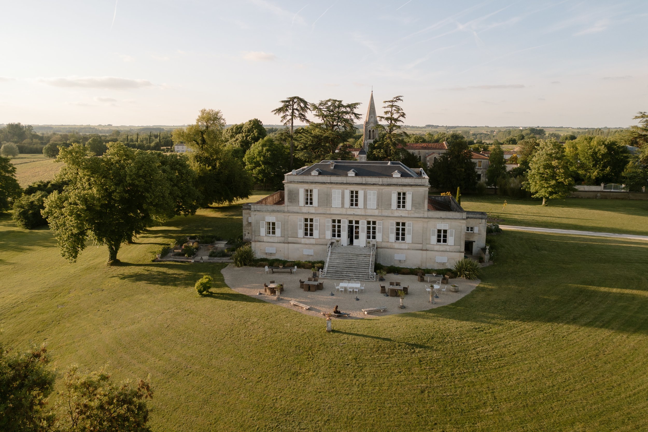 beautiful chateau de brives in the golden sunlight