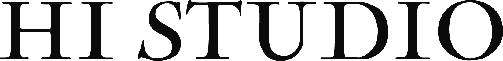 En sort og hvid logo med teksten 'HJ STUDIO'