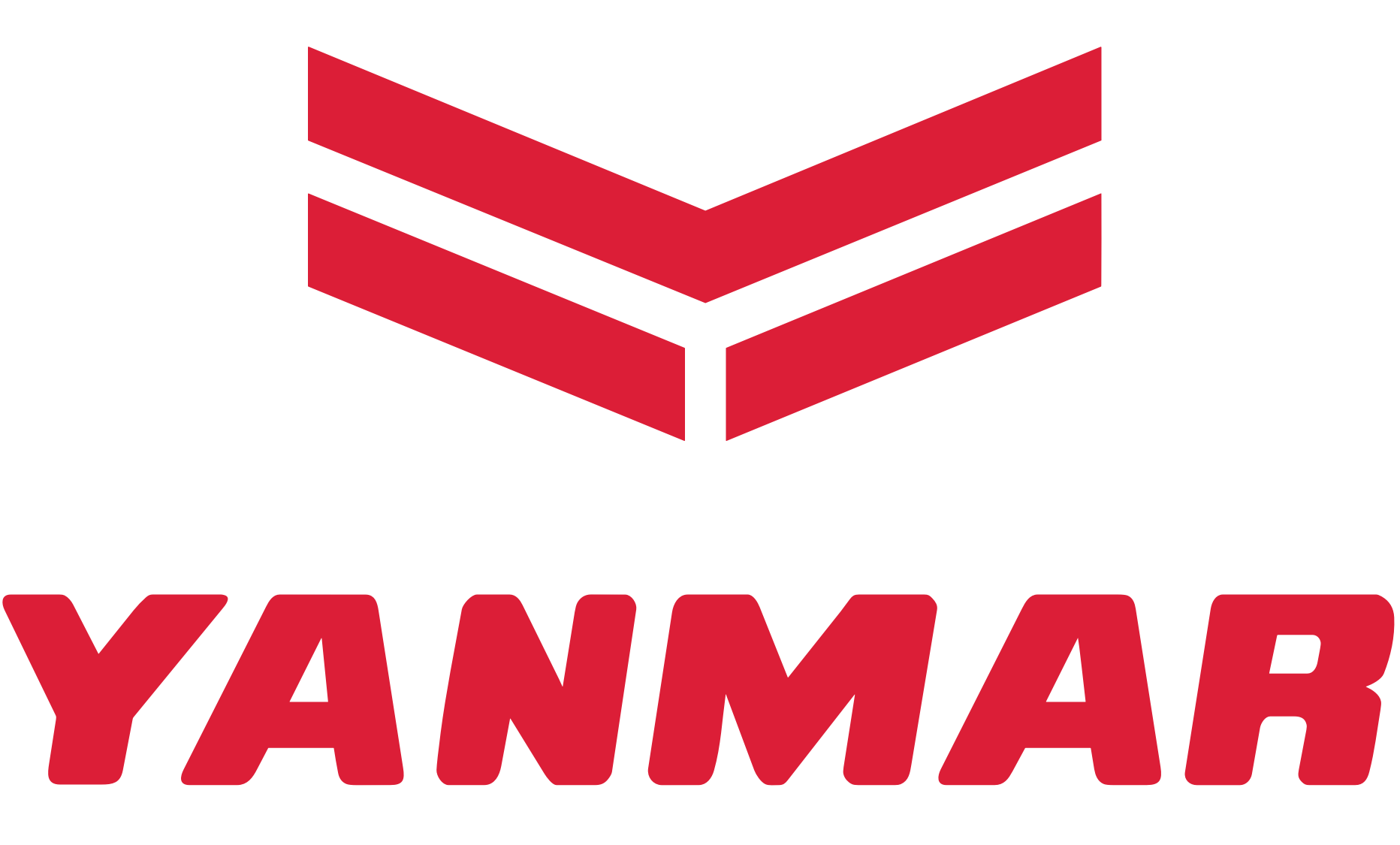 Yanmar logo with three red chevrons above the company's name in red block letters.
