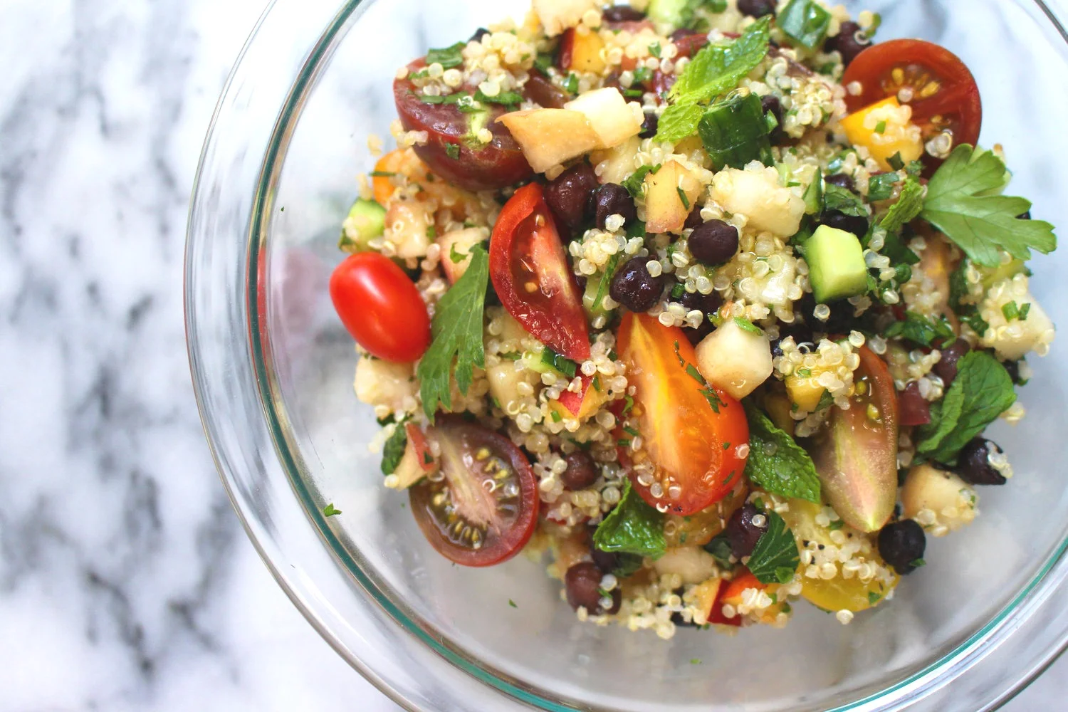 Summer Stone Fruit, Cherry Tomato &amp; Chickpea Tabbouleh