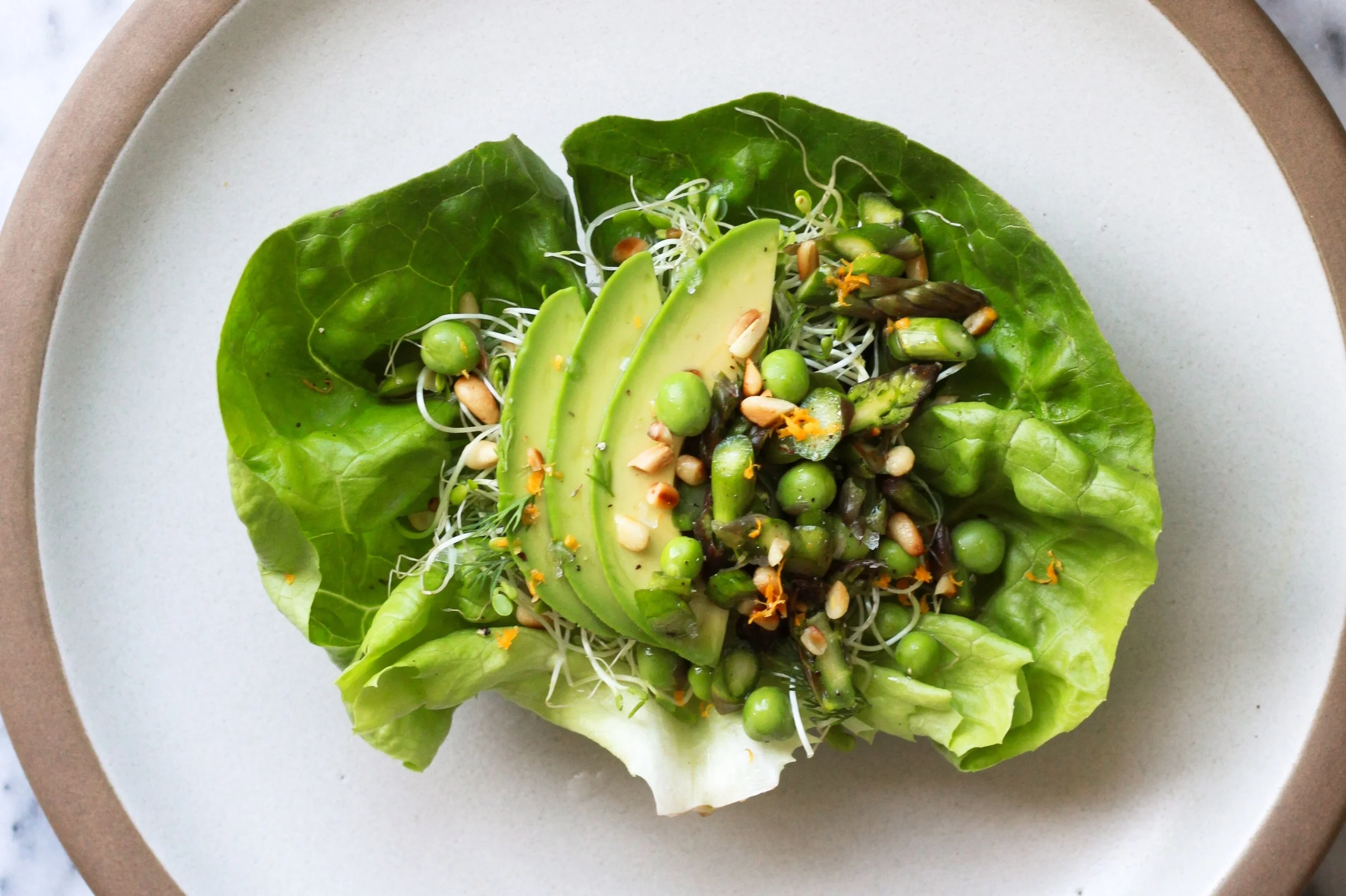 Spring Green Veggie &amp; Herb Lettuce Cups