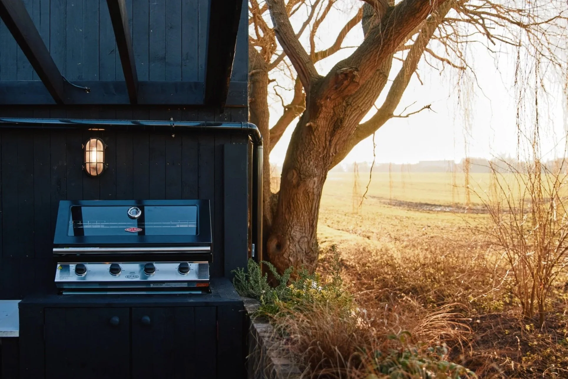 the barbecue in the private dining space