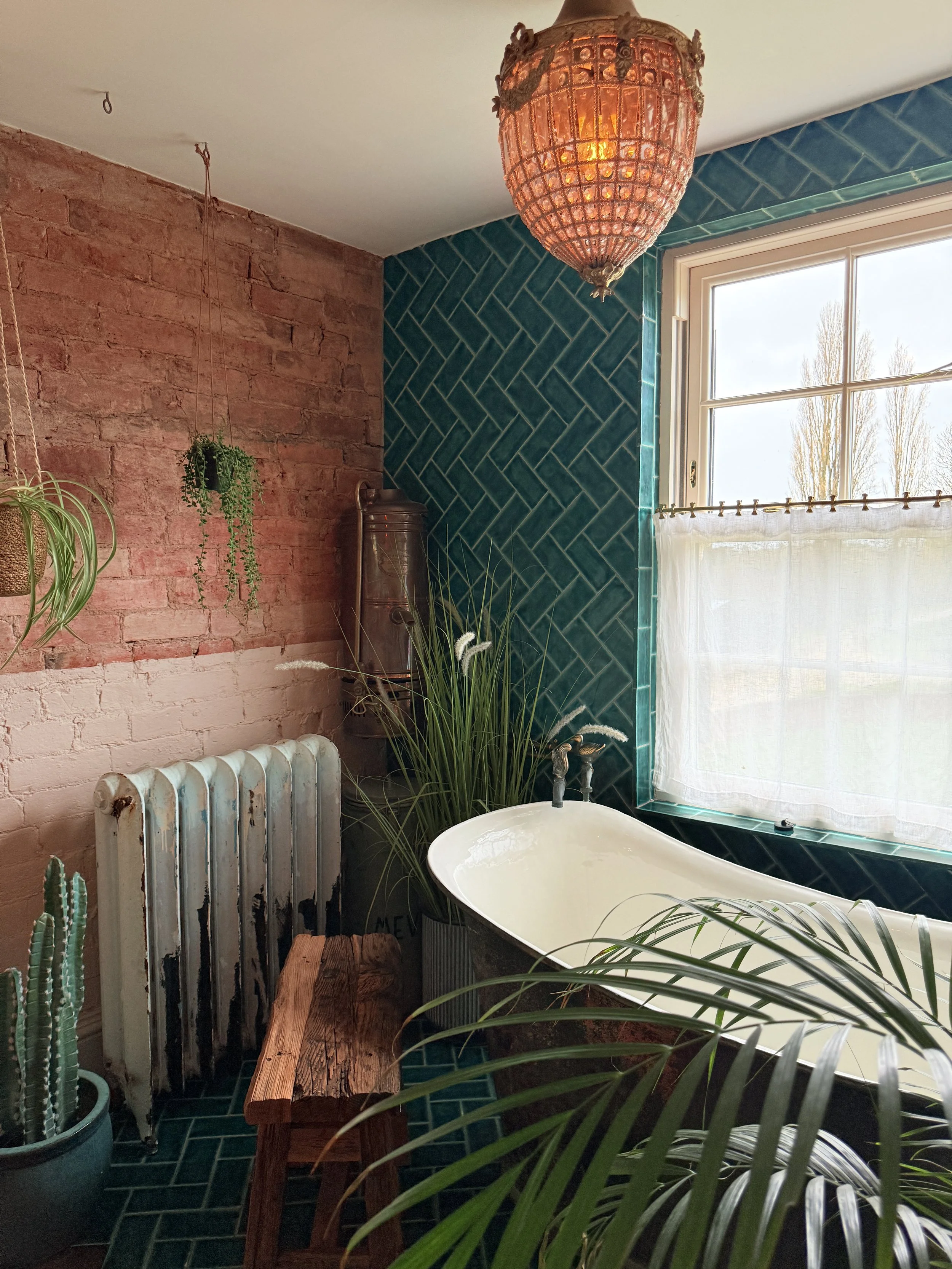 Private freestanding bath in the master suite