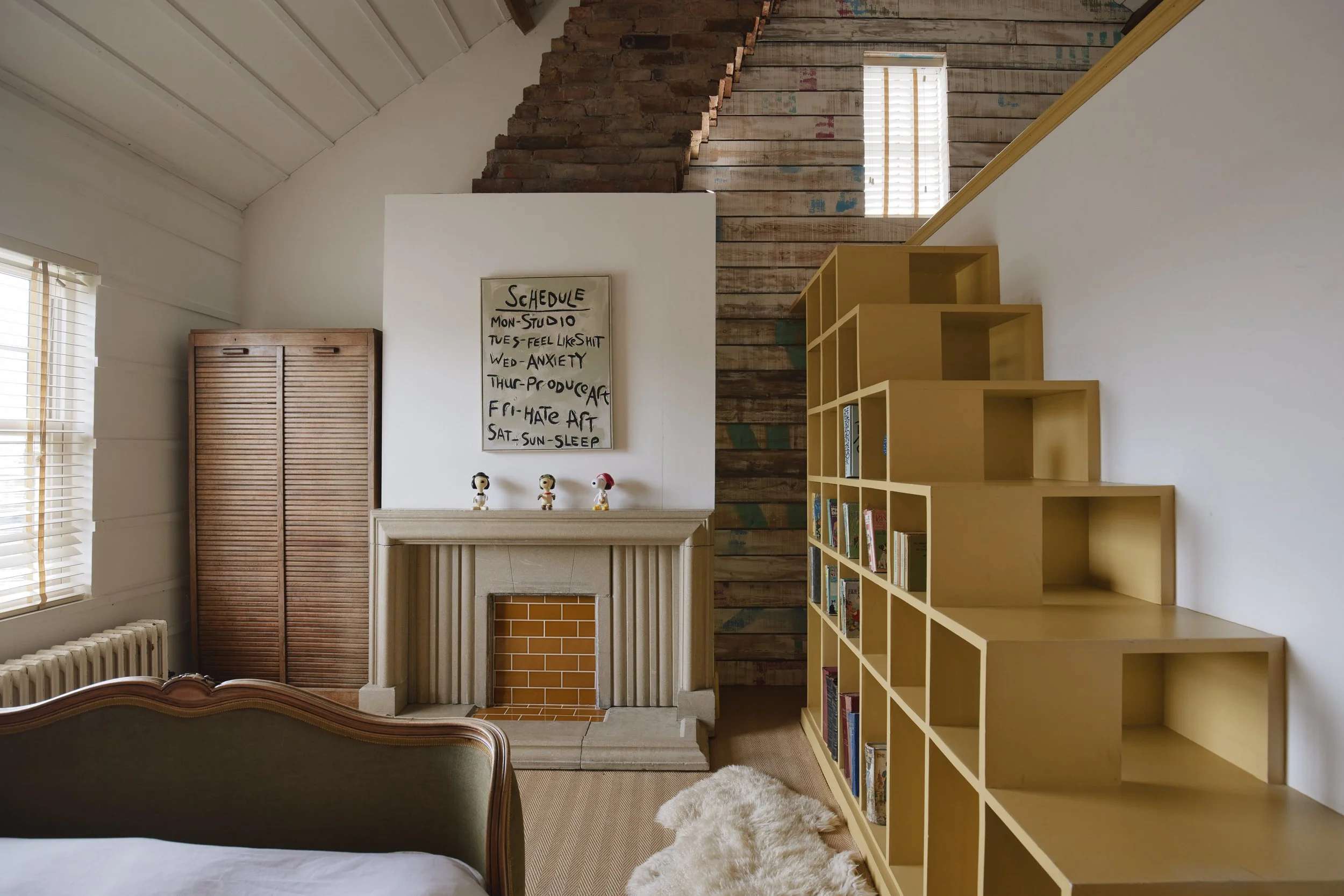 Step up to the mezzanine to the second sleeping space