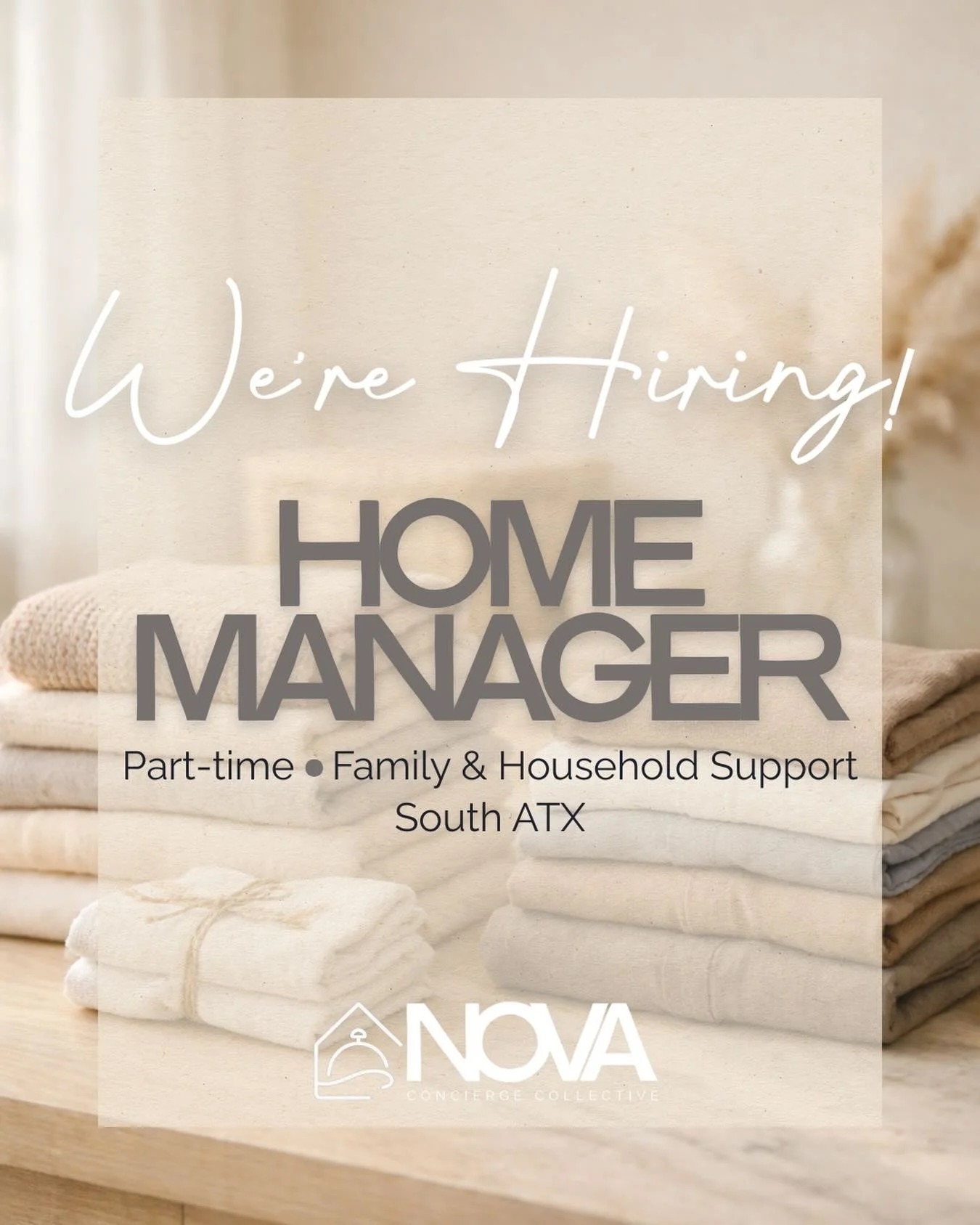 ✨ We&rsquo;re hiring ✨
NOVA is looking for Home Managers to support private clients in the South Austin area.
This is a part-time role (15&ndash;20 hours per week to start, with potential for more) and is ideal for someone who:
&mdash; enjoys caring 