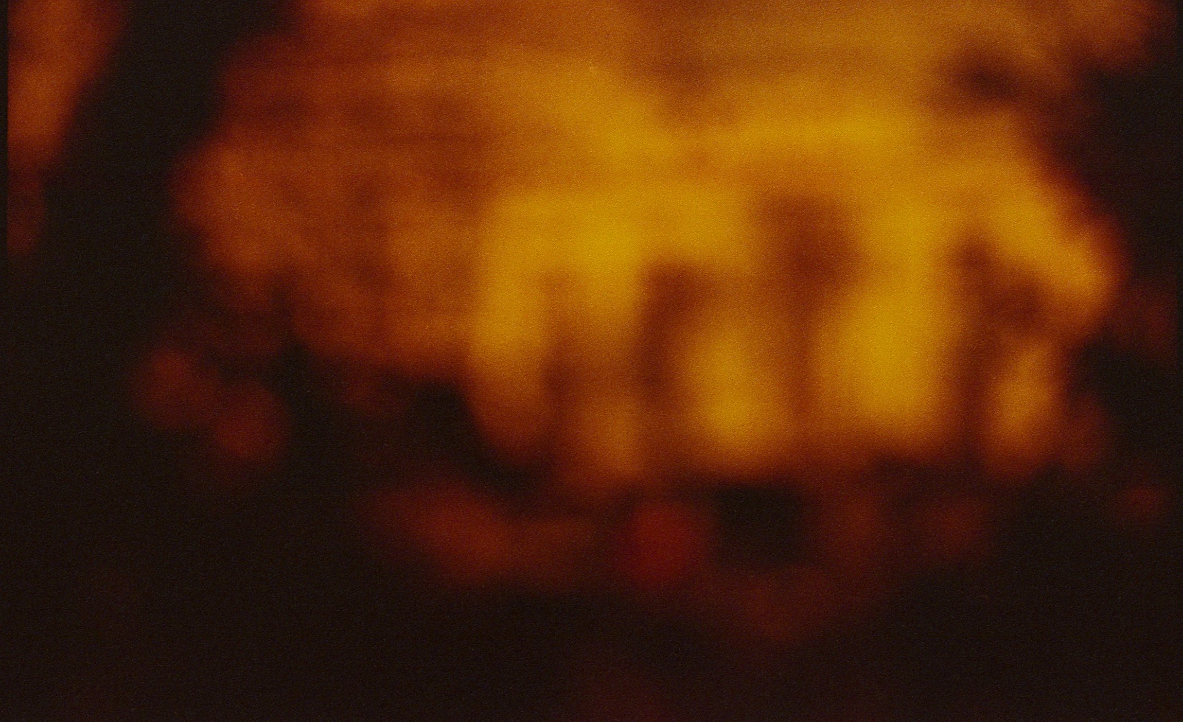 Photo flou représentant des arbres avec colorimétrie rouge.