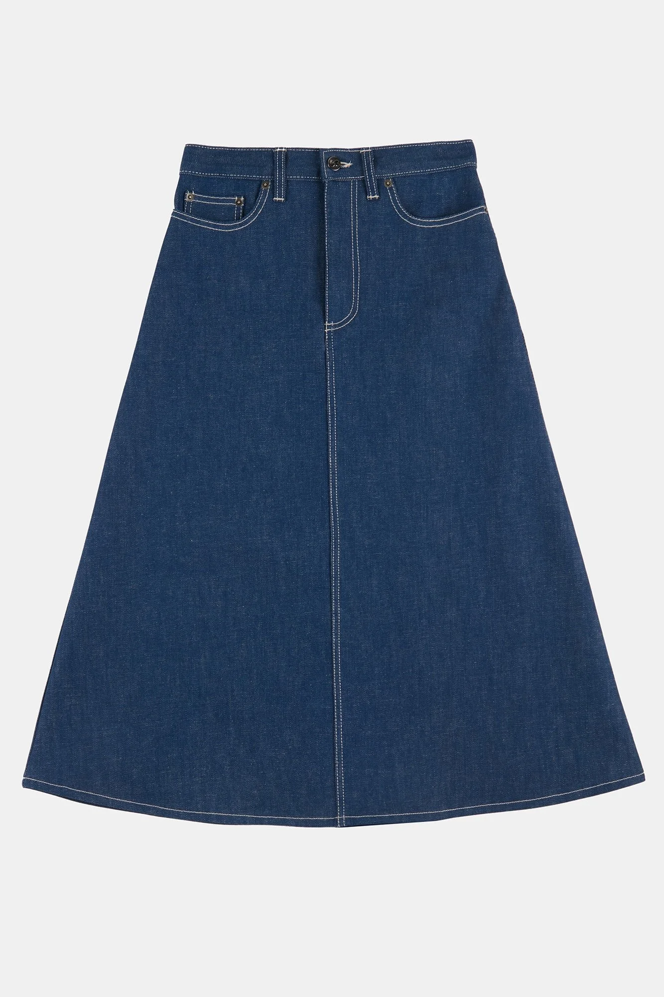 a line denim skirt by community clothing £80.00 