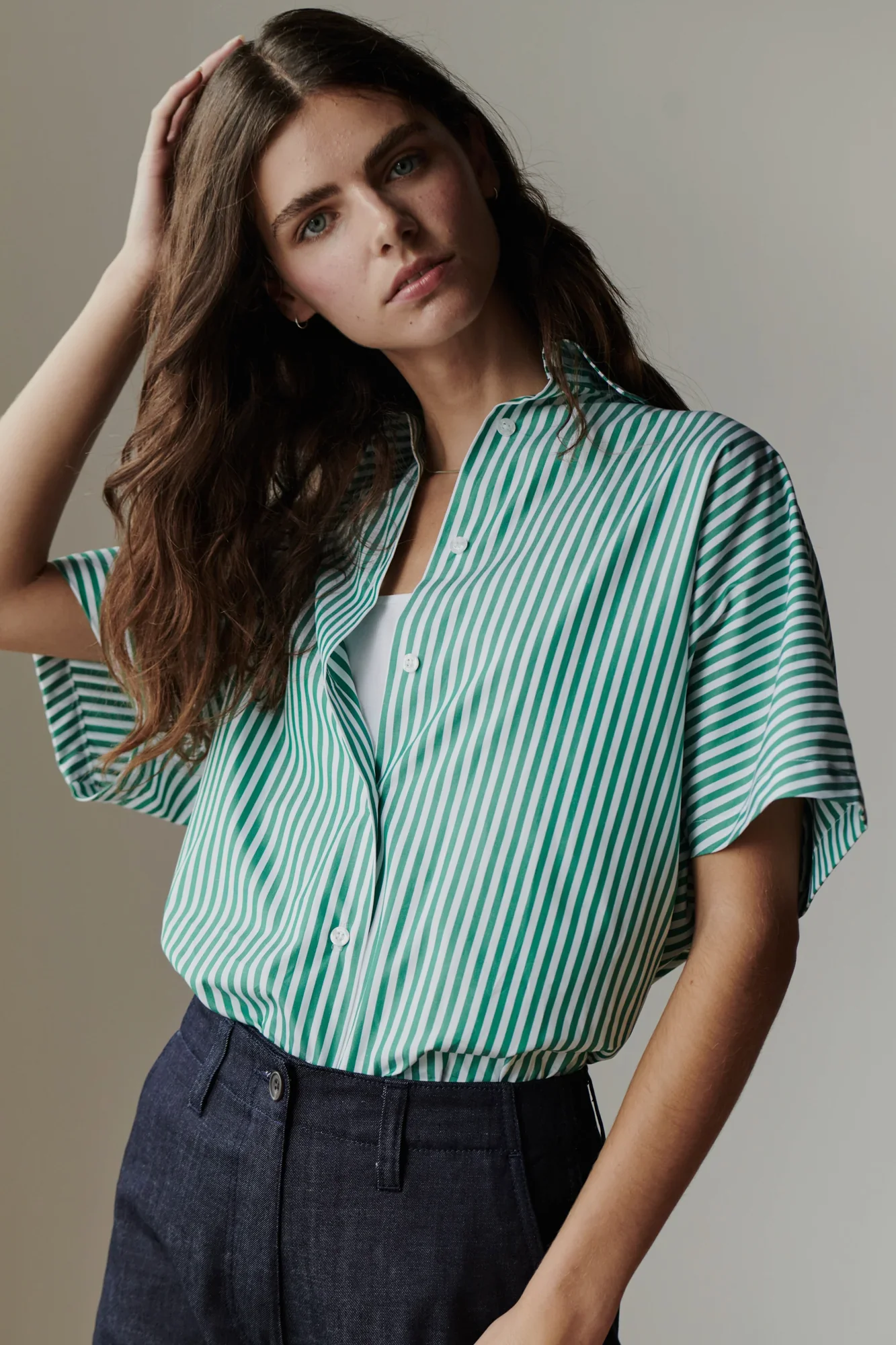 short sleeve striped cotton shirt by community clothing £88.00