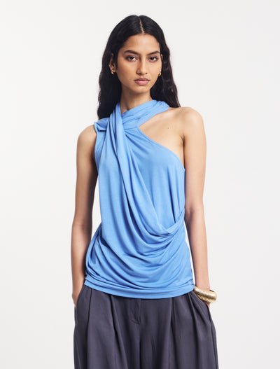 zora drape high neck top by ninety percent £38.00
