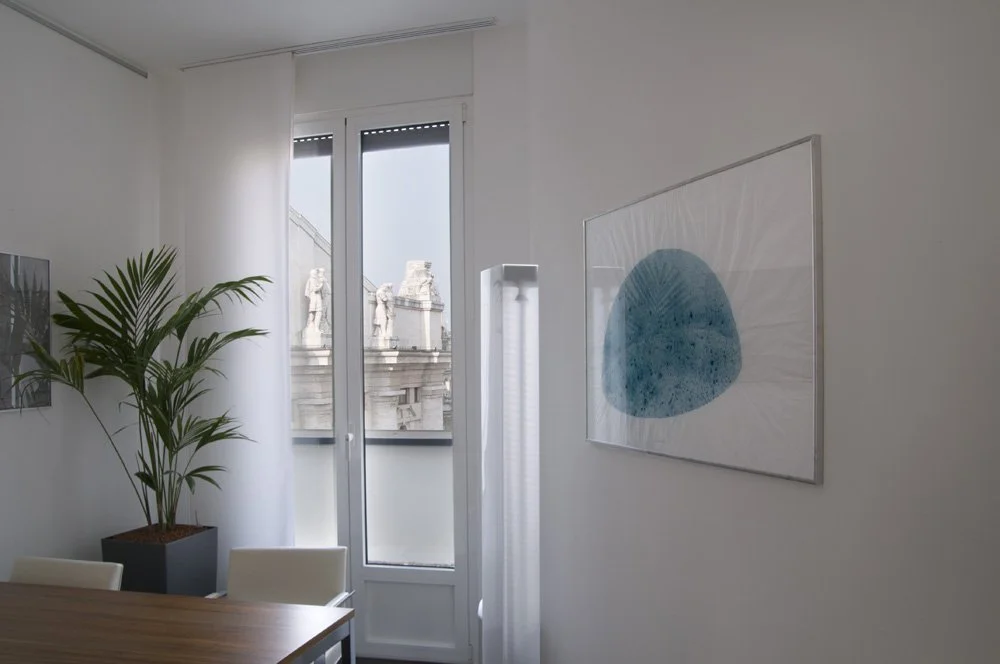 Aquarell Sphäre, Arbeit von Eduard Winklhofer, Künstler aus Düsseldorf, Ausstellung Sede Banca Vontobel