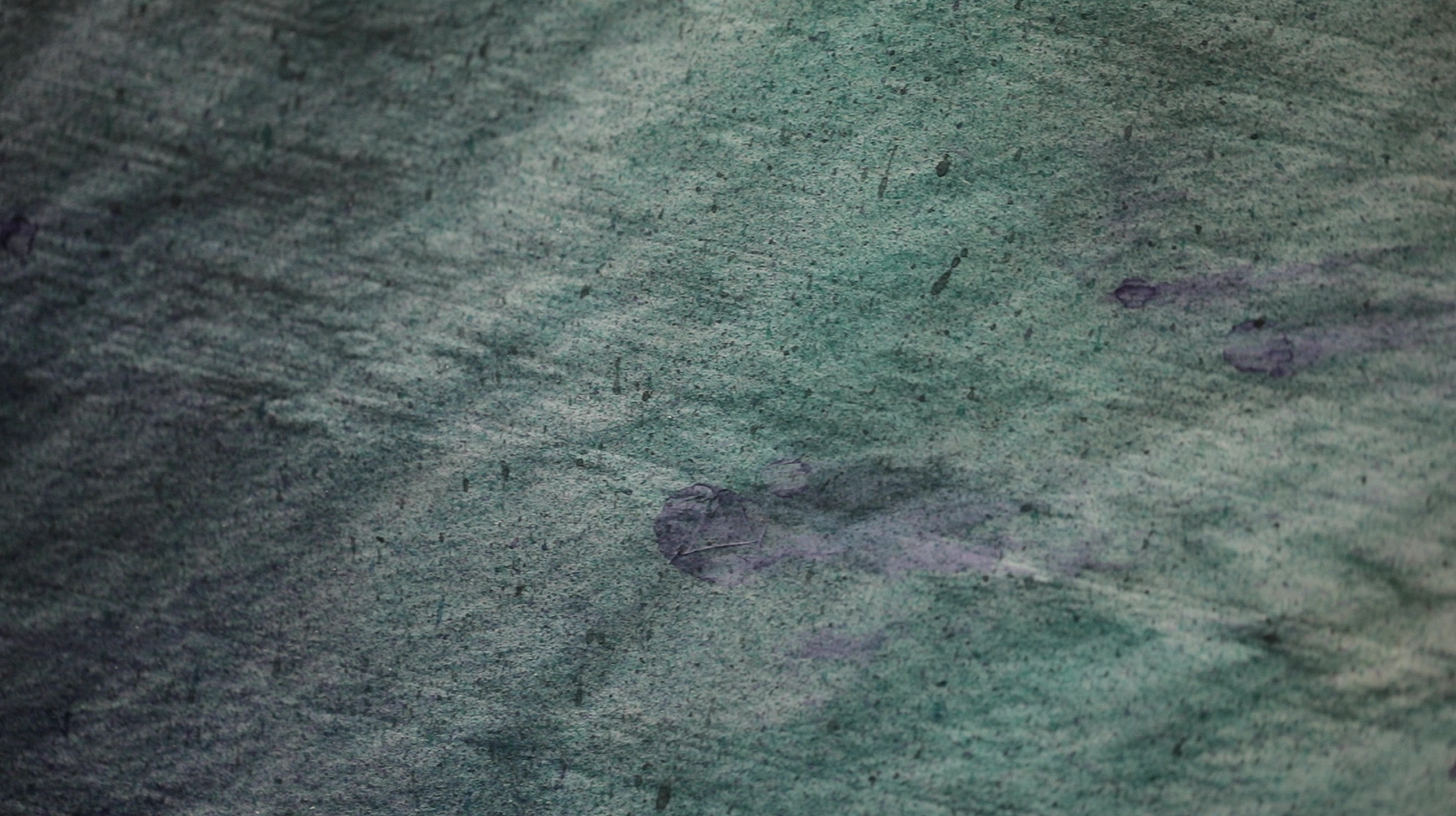 Detail eines großen Wandbilds, Aquarell auf japanischem Reispapier, Teil der Ausstellung im Museum Camusac in Cassino vom zeitgenössischem Düsseldorfer Künstler Eduard Winklhofer