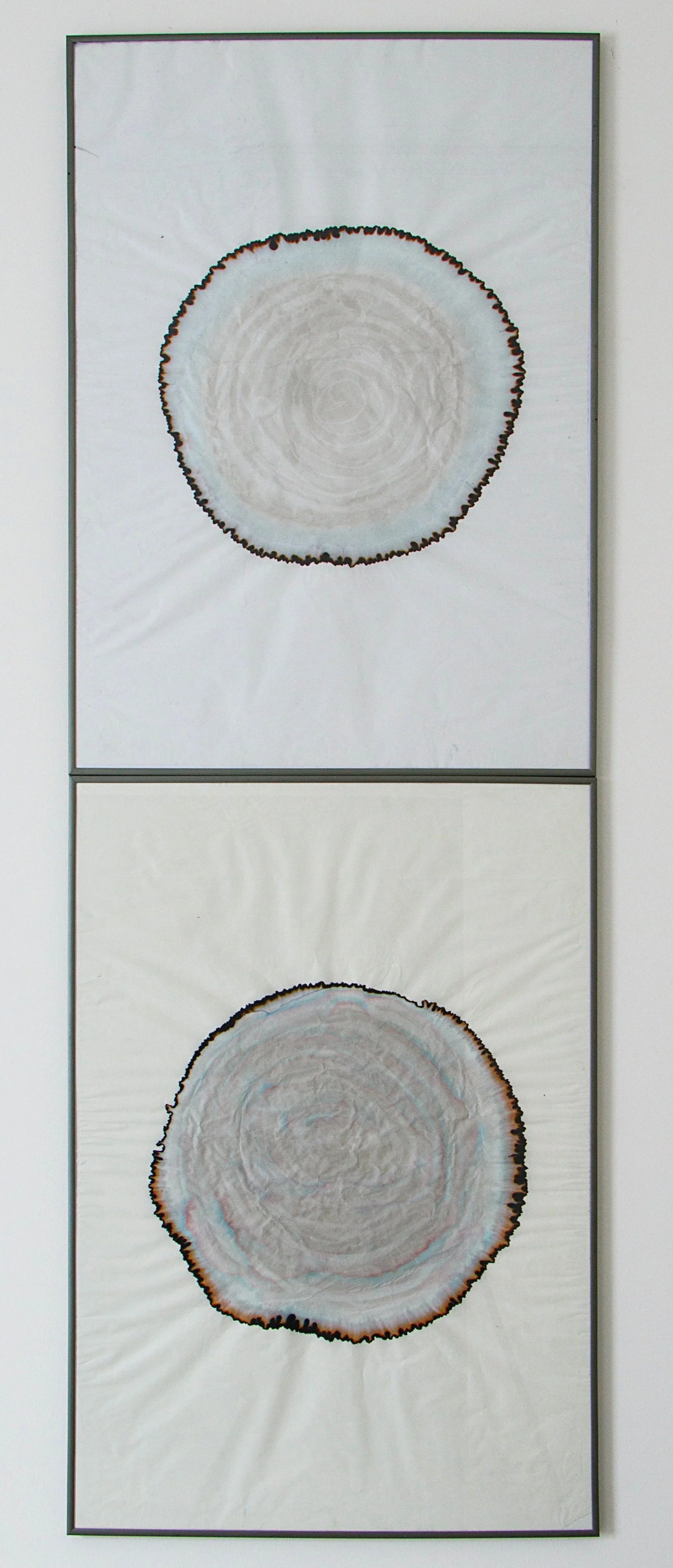 Zwei kontemporäre Gemälde, Tinte auf japanischem Reispapier, Raum für Kunst Oberkassel Ausstellung, Eduard Winklhofer 