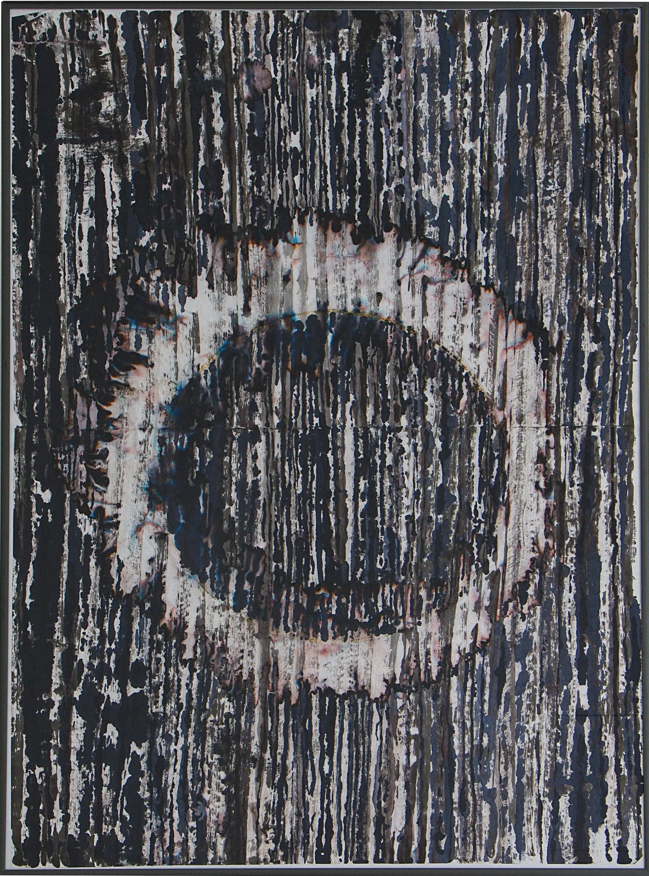 Wandbild, Sphäre, Tinte auf Reispapier, Raum für Kunst Oberkassel des zeitgenössischen Düsseldorfer Künstlers Eduard Winklhofer