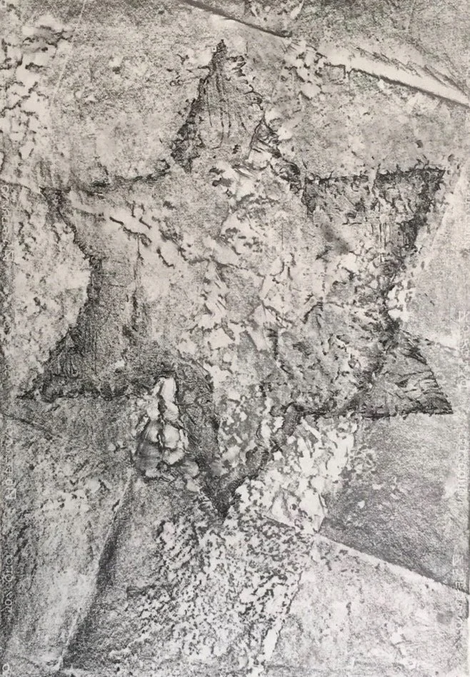 Stern, 70 x 100cm, Kohle auf Papier