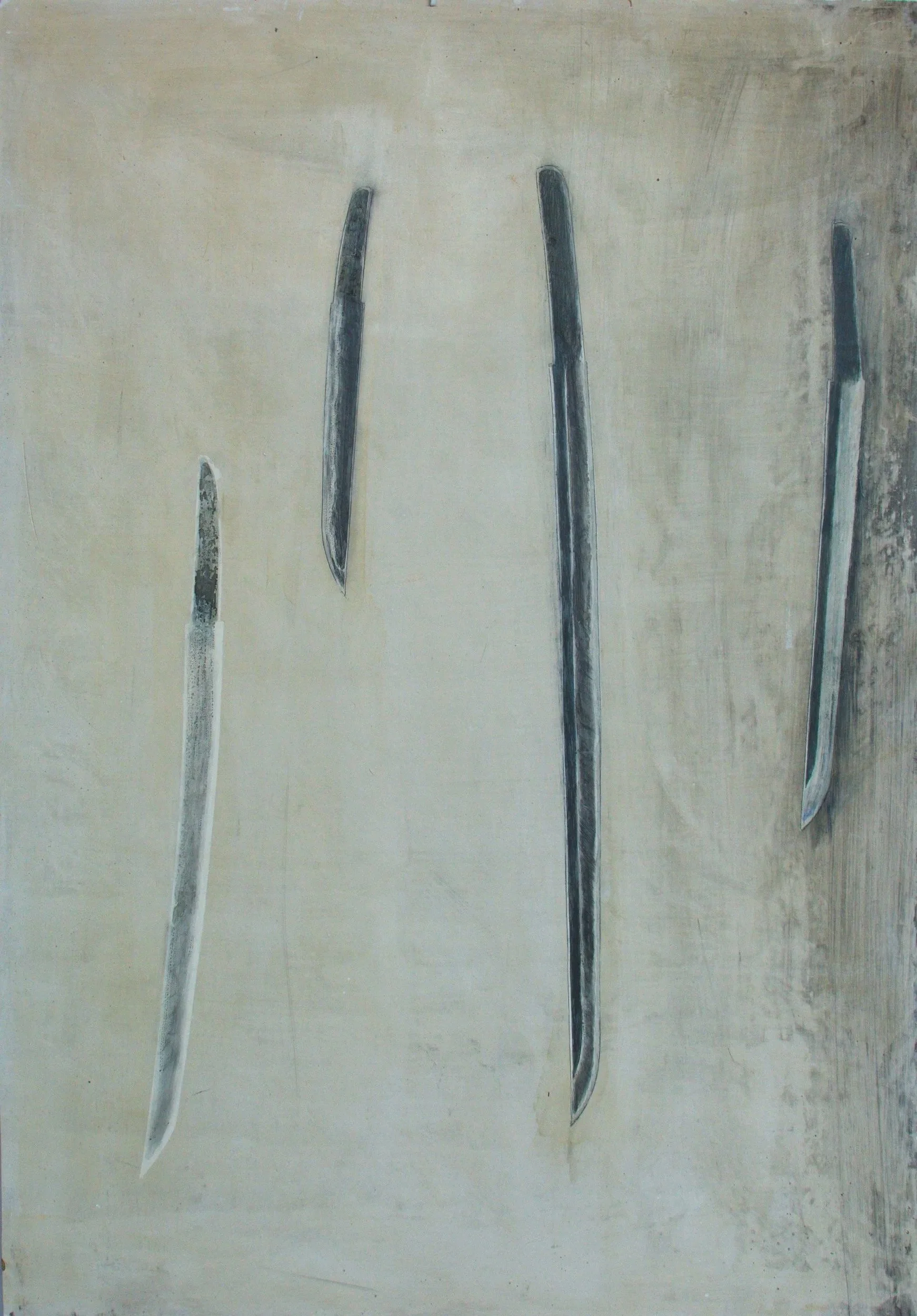 Klingen, 70 x 100cm, Pigment, Schellack, Französischer Stuck auf Gipsplatte