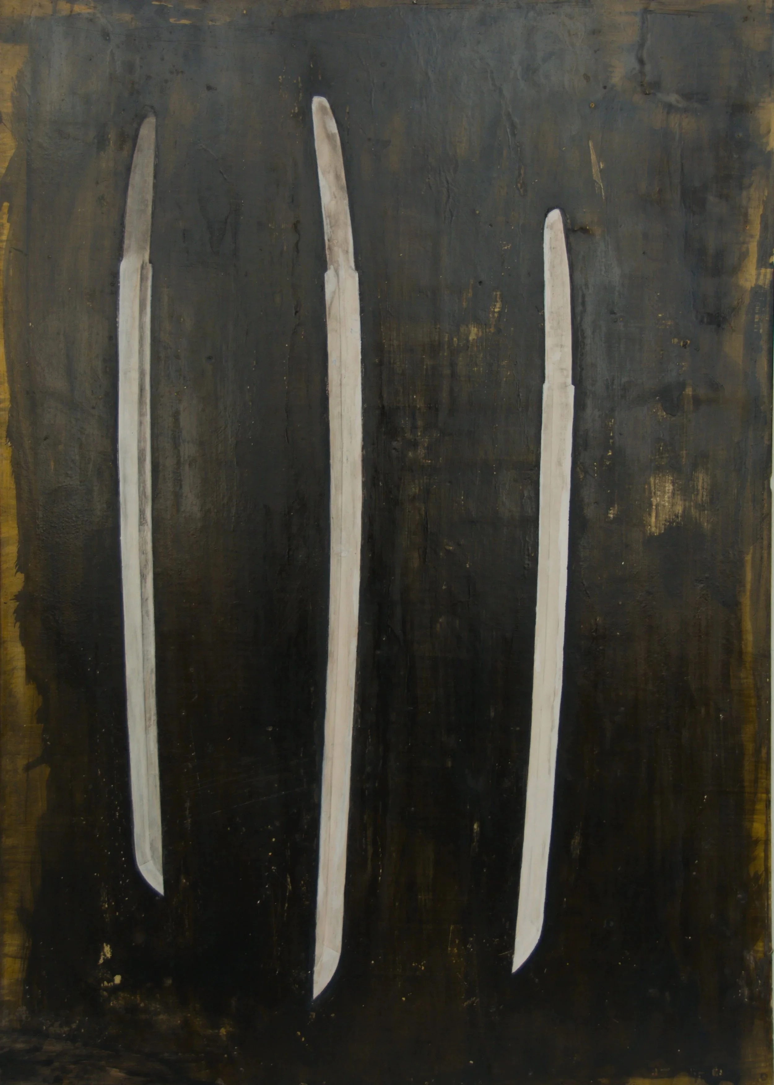 Klingen, 70 x 100cm, Pigment, Schellack, Französischer Stuck auf Gipsplatte