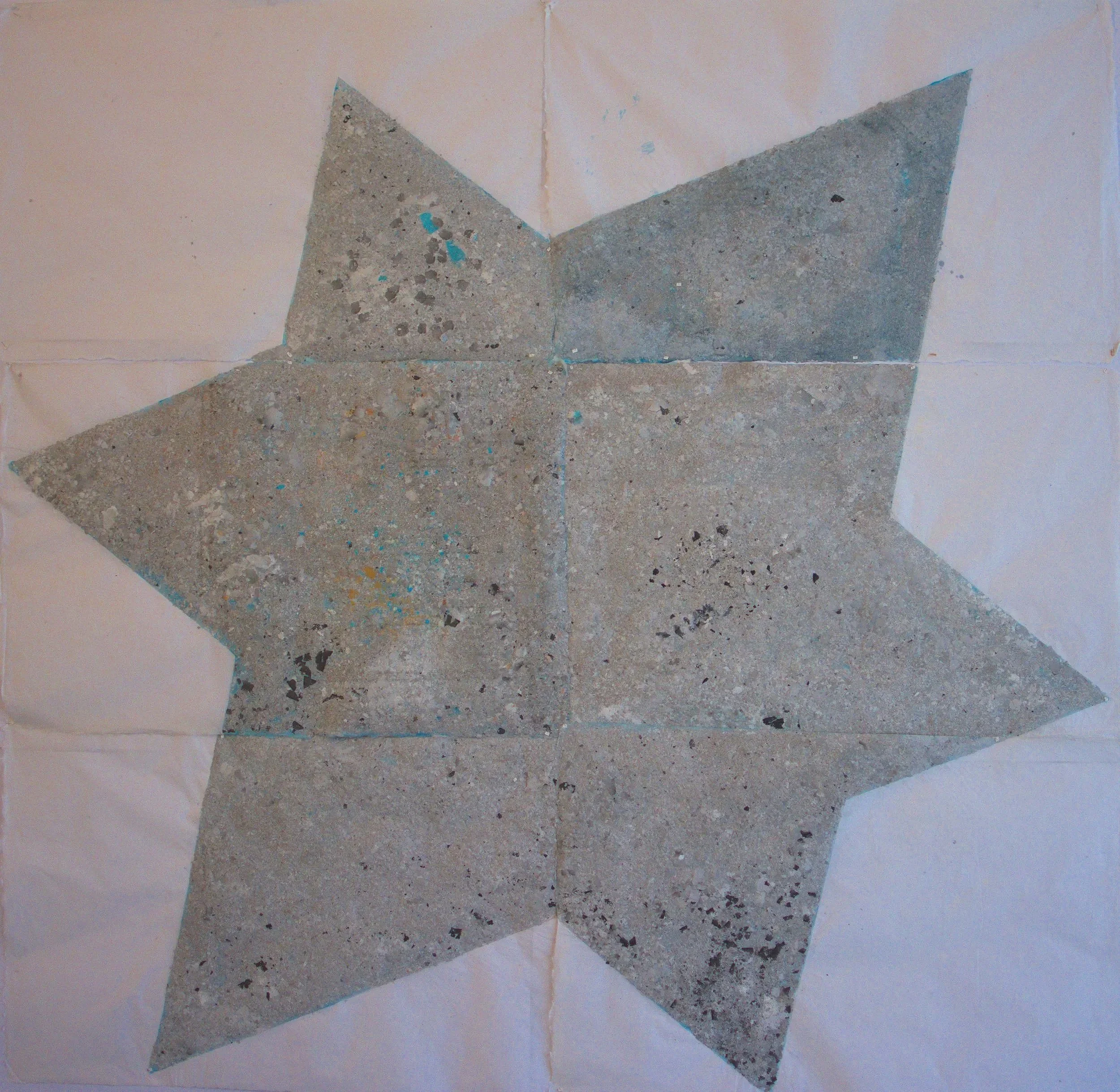 Ohne Titel, 200 x 210cm, Papierasche & Seidenfarbe auf japanischem Reispapier