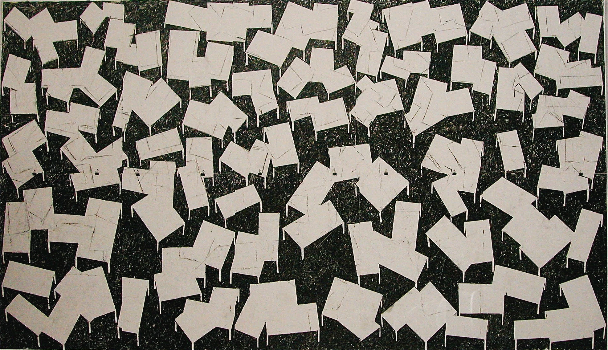 4 x 8m, Schwarz Weiß, Öl