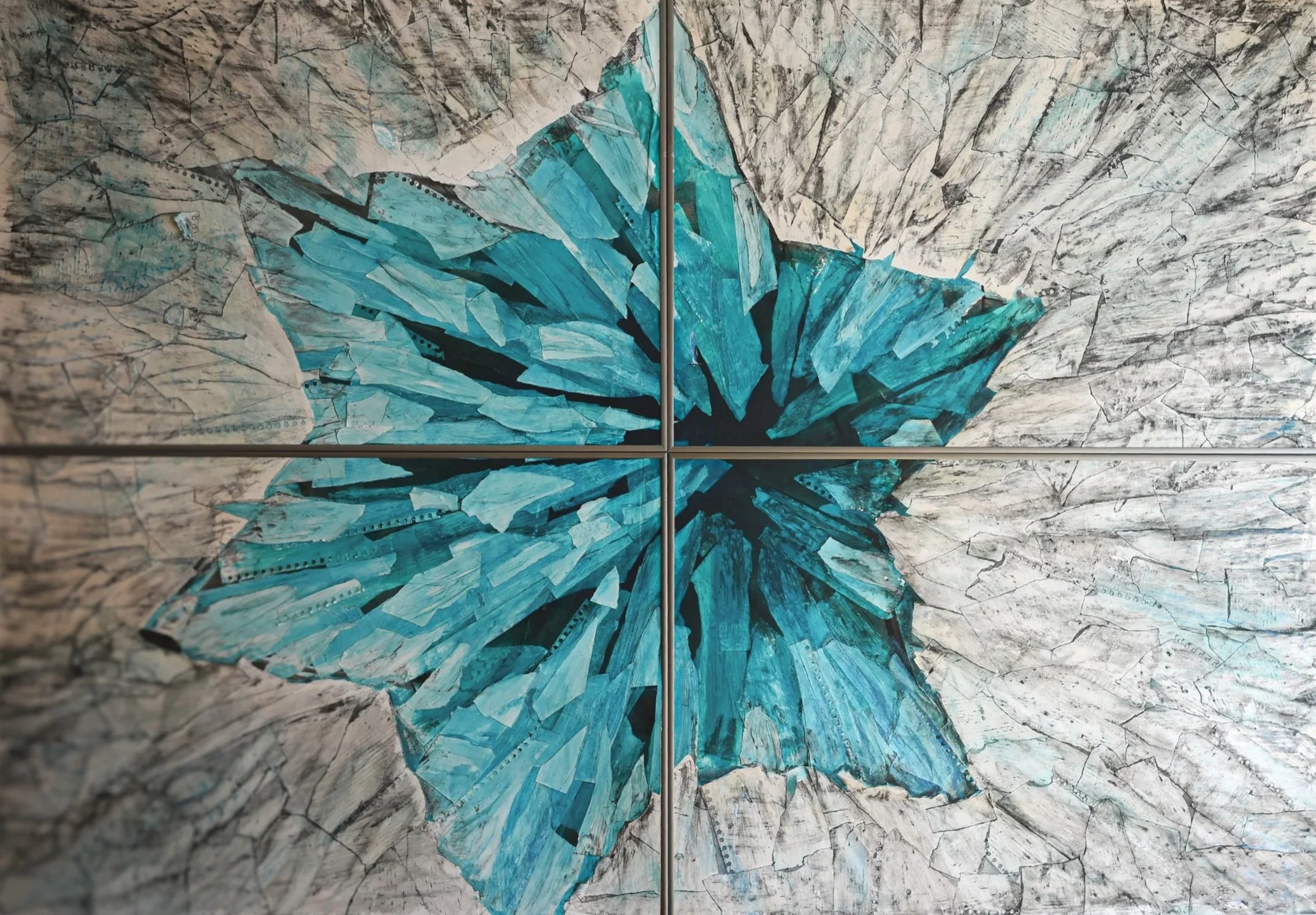 Ohne Titel, 140 x 200cm, Papier, Aquarell & Kohle 