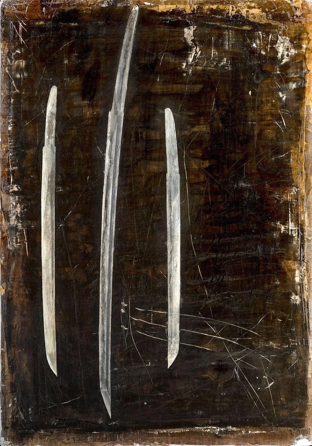 Klingen, 70 x 100cm, Pigment, Schellack, Französischer Stuck auf Gipsplatte