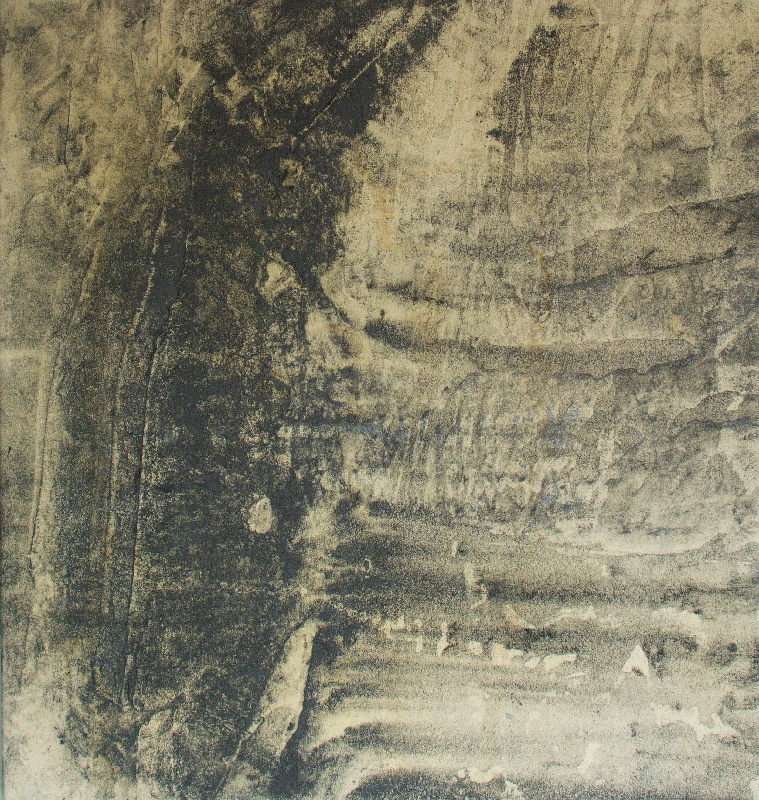 Ohne Titel,  100 x 120cm, Graphit Schellack auf Leinwand