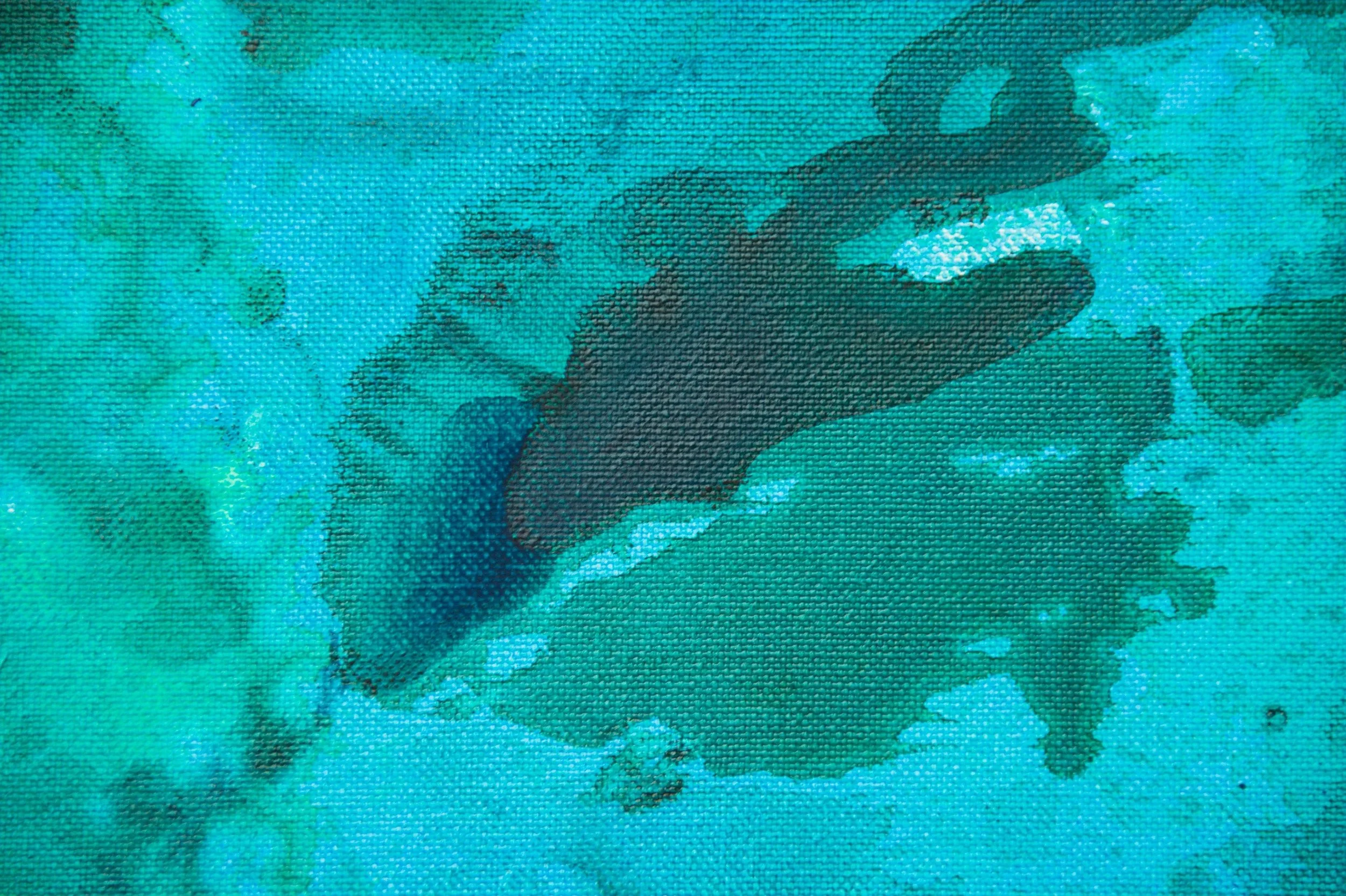 Nahaufnahme, Kunstwerk aktuell, Wandbild, Detail, 80 x 100cm, Mischtechnik auf Leinwand, von zeitgenössischem Düsseldorfer Künstler Eduard Winklhofer, Atelier Düsseldorf